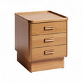 Wooden bedside table with three drawers 40 x 40 x 60cm natural finish