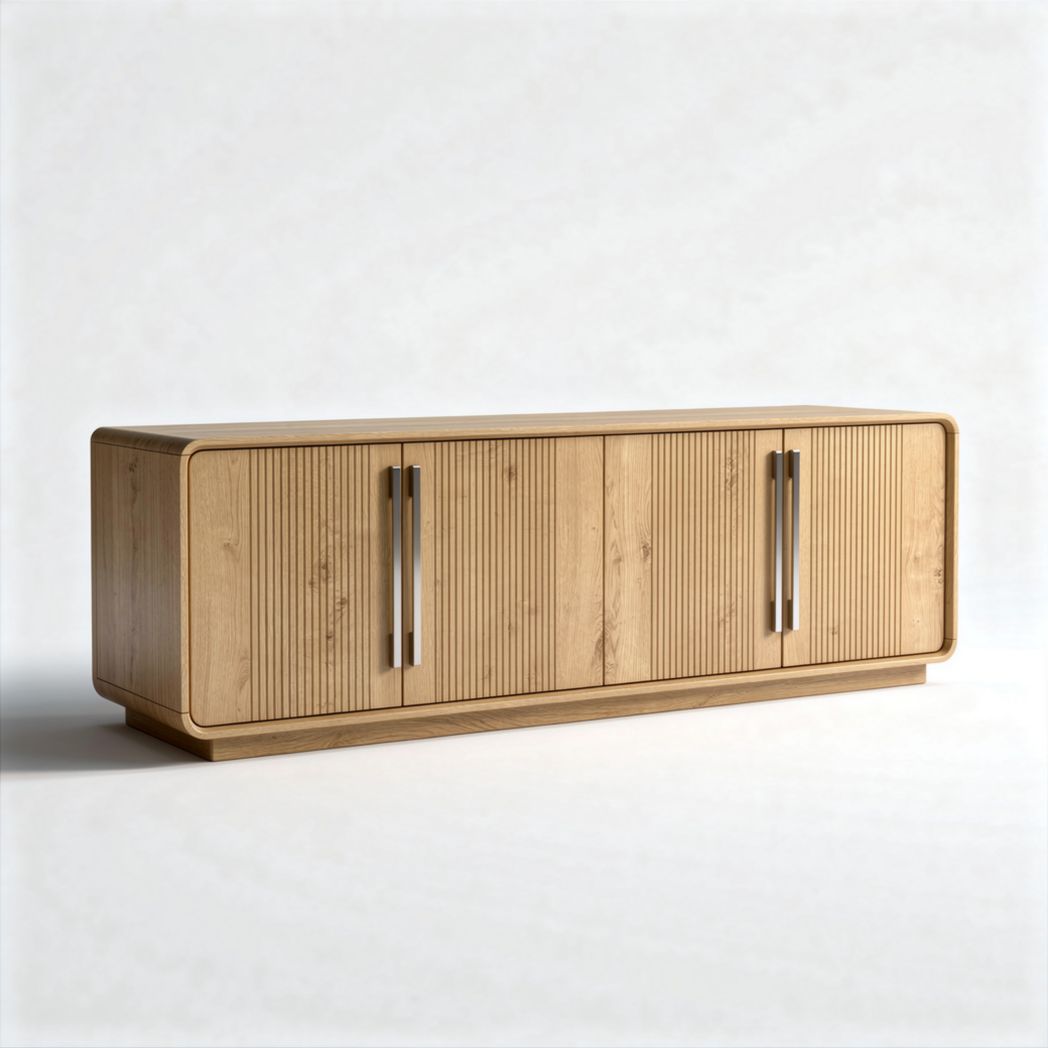 Wooden sideboard with four doors for storage 150 x 45 x 60cm