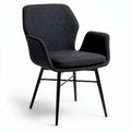 Black upholstered dining chair with metal legs 60 x 60 x 85cm