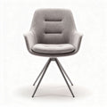 Fabric upholstered dining chair with stainless steel legs in gray color