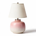 Ceramic table lamp with pink gradient finish and fabric shade 30 x 25 x 50cm