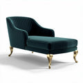 Velvet upholstery lounge chair with gold legs in emerald green 120 x 80 x 70cm