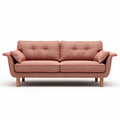 Modern upholstered sofa in coral fabric with wooden legs 200 x 80 x 90cm