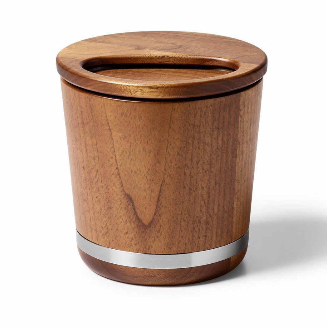 Wooden storage container with lid for home organization 10 x 10 x 15cm